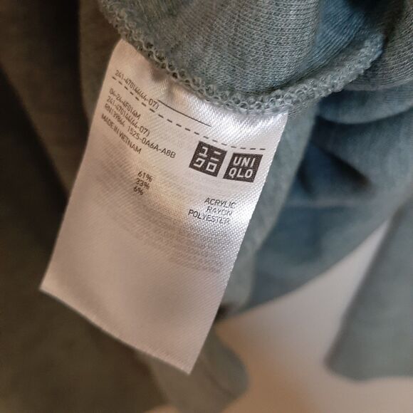 Uniqlo Sweater Green Women Size M Oversized Soft Ribbed High Neck Long Sleeve - Picture 5 of 11